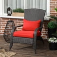 thumbnail image 2 of Outsunny Chaise Adirondack en Rotin Chaise de Foyer en Osier avec Coussin Rouge, 2 of 10