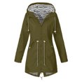 thumbnail image 1 of Xingqing Women Lady Hooded Thick Jacket Long Sleeve Drawstring Design Windbreaker Coat, 1 of 7