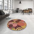 thumbnail image 4 of Ahgly Company Tapis d'Intérieur Ronds Transitionnels Lavables à la Machine, Bronze Brun, 6 Pieds Rond, 4 of 7
