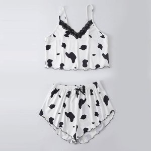 TopLLC Sets de pyjama Ensembles de salon pour femmes ,Sommeil pour femmes Femmes Fashion Print Sets Porter à la maison Ensemble de sommeil Camisole Tops+Pants Ensembles Pyjame