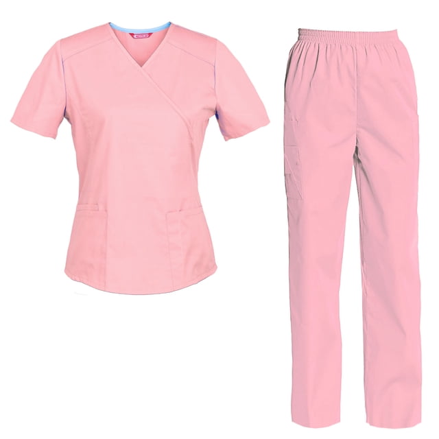 Women's Scrubs Set Scrub Top and Pants Scrubs Set