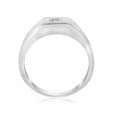 thumbnail image 3 of Mens Solid 14k White Gold 1/4ct Solitaire Bezel Diamond Wedding Band Ring, 3 of 4