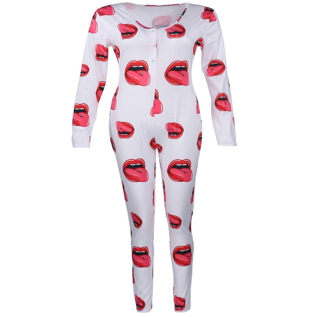 Combinaison Pyjama une Pièce pour Femmes à Imprimé de Dessins Animés