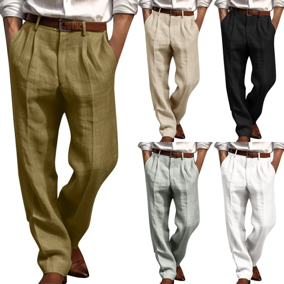 AnuYalue Pantalon Chino pour Hommes Jambe Droite Taille Élastique Pantalon Respirant Pantalon de Plage Coupe Décontractée Pantalon Chino Gris P