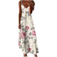 thumbnail image 2 of Ovzne Robes pour Femmes Robe Femme Femmes Été Décontractée Plissée Imprimée Camis Sans Manches à Col en V Robe Femmes Robe Imprimée Liquidation, 2 of 5