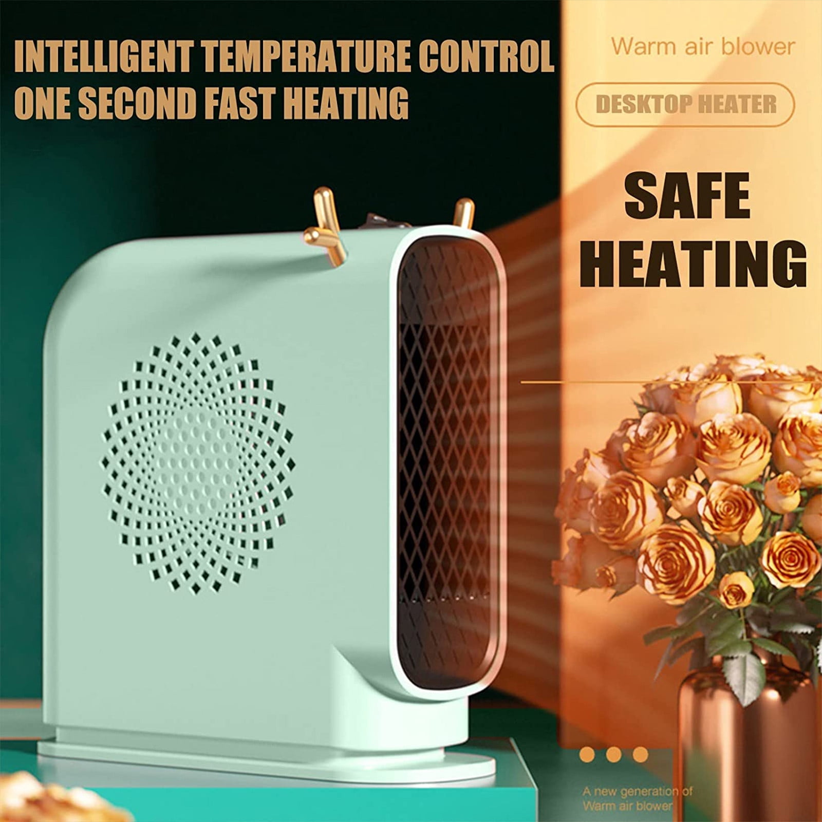 Suncoda Air Heater, Heater Household Heater Energy-Saving Heater Bathroom Heater Small Office Heating Portable Space Heater with Thermostat, Safe and Quiet