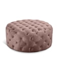 thumbnail image 1 of Meridian Furniture Addison Ottomane et Banc en Velours Rose Capitonné à Boutons, 1 of 4