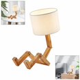 thumbnail image 4 of BELOVING Lampe de Chevet Moderne Réglable en Bois Lampe de Bureau de Table de Nuit Salon Jaune, 4 of 8