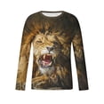 thumbnail image 4 of Meichang T-Shirt à Manches Longues pour Hommes Doux, T-Shirts Graphiques pour Hommes Tendance avec Imprimé 3D de Lions, T-Shirts Amusants à Col Rond pour le Gym à Manches Longues pour Hommes, 4 of 5