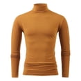 thumbnail image 1 of yardsong Men's Fall Winter Thermal Base Layer - Compression Mock Neck Warm Long Sleeve Solid Pullover Top Khaki,S, 1 of 5