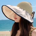 thumbnail image 1 of LinYooLi Fashionable Hat Empty Hat Ms. Summer Bows Bow Big Hat Big Circurning Hats Sea Beach Hat, 1 of 7