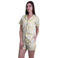 thumbnail image 3 of Moomaya Ensemble de Pyjama en Coton pour Femmes, Chemise de Nuit à Col Cranté à Manches Courtes, 3 of 6