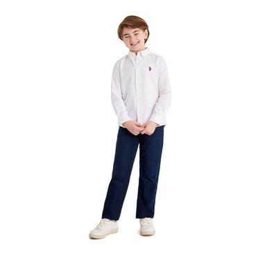 U.S. Polo Assn. Chemise Oxford Boutonnée à Manches Longues pour Garçon