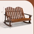 thumbnail image 3 of Costway 2 Person Kid Adirondack Rocking Chair Outdoor Backrest Armrest Solid Wood Coffee, 3 of 9