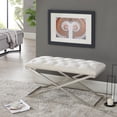 thumbnail image 1 of Imperial Capitonné Double Banc Avec Base D'Argent X (Beige), 1 of 3