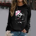 thumbnail image 1 of Jsaierl Sweat-Shirt de Sensibilisation au Cancer du Sein pour Femmes Imprimé Ruban Rose Pull Mignon Col Rond Manches Longues Lutte contre le Cancer, 1 of 6