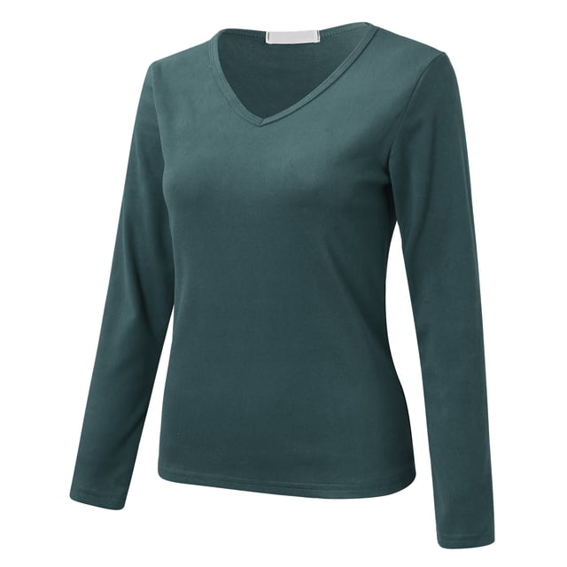 Kcodviy Femmes Col Rond Molleton Hauts Thermiques pour Femmes Manches Longues Ensemble Doublé Thermique Ajusté Hauts Thermiques pour Dames Hauts à Manches Longues Chandails Thermiques à Manches Longues Hauts d'Hiver