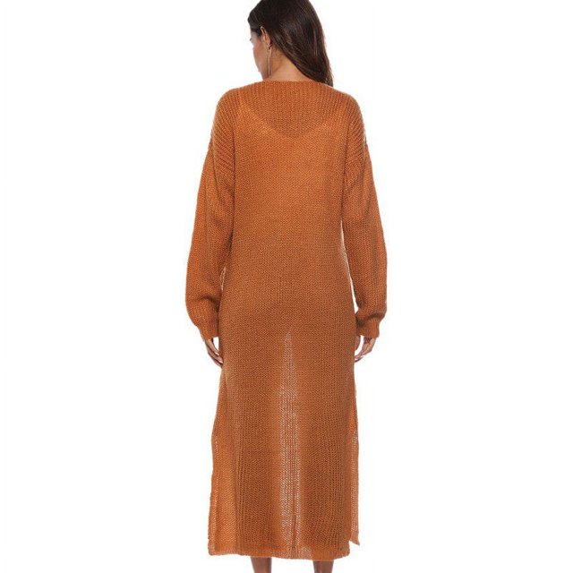 Pull Cardigan à Manches Longues et Manches Longues avec Poche