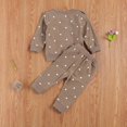 thumbnail image 4 of Infant Baby Girl Fall Winter Outfit Long Sleeve Ruffle Dots Sweatshirt and Pants Sweatsuit Tracksuit 2PCS Clothes Coffee 3-6 Months, 4 of 8
