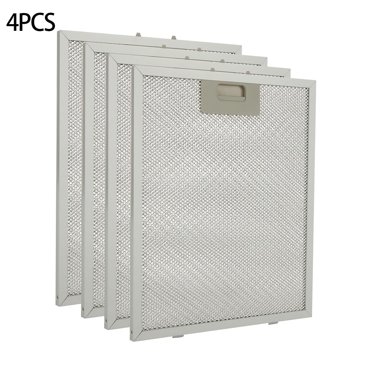 Lefu 4 Pcs Filtre à Graisse pour Hotte de Cuisine en Aluminium Argenté 320x260x9 mm Filtre pour Ventilateur d'Échappement