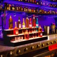 thumbnail image 2 of LED Lighted Liquor Bottle Display Shelf, 24 Inch 3-Tier Acrylic Bar Shelf, Multicolor Lighting, Remote & App Control, Wireless, Wall-Mounted Whiskey Rack, Rectangle, 24 inches, 2 of 7