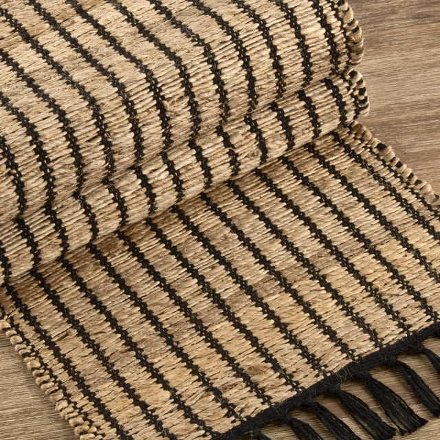 Bouclair Chemin de Table Noir et Naturel Noir et Naturel 84 X 13 Po (213,4 X 33 cm)