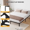 thumbnail image 4 of Cadre de Lit Simple de 8 Pouces Sans Tête de Lit, Aucun Sommier Requis, Cadre de Lit Plateforme en Métal à Profil Bas Supportant la Base de Matelas, Capacité de Charge de 800 Lb/facile à Assembler/silencieux/noir, 4 of 9