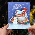 thumbnail image 1 of Christmas DecorationsGreeting Card3D Three Christmas Greeting Card Holiday Blessing Children's Handmade Message Card Christmas Three Greeting Card Paper Carving Creative Blessing Message Car, 1 of 5