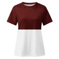 thumbnail image 1 of TopLLC Women's Short Sleeve Plus Size Tops Crewneck T Shirt Loose Fit Lace Stitching Shirts Solid Hollow Out Ruffle Tunic Tops, 1 of 5