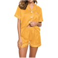 thumbnail image 1 of Yuyuzo Pajama Sets for Women 2 Piece Short Sleeve Button down Shirts Lounge Sets Color Block Soft Pj Sets, 1 of 4