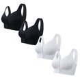 thumbnail image 1 of Timegard Bras for Women 4pc Plus Size Front Closure Full Coverage Support Breathable Comfy Wireless Bras, 1 of 2
