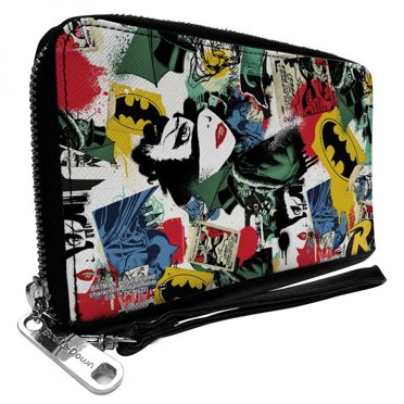 Batman Portefeuille à Fermeture à Glissière pour Femmes Graffiti Méchants et Gotham City