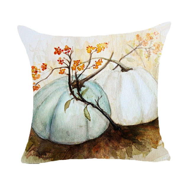 Fridja Housses de Coussin d'Halloween 18 x 18 Pouces Rétro Citrouille d'Halloween Graphique Housse de Coussin Décorative Colorée Rustique d'Halloween pour Décoration de Maison, Canapé, Sofa pour les Fêtes