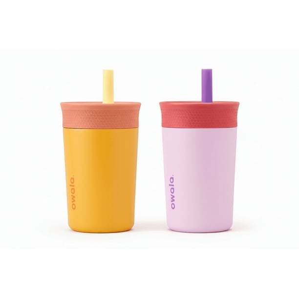owala キッズ タンブラー 355ml 2個セット Owala Kids Insulated Stainless Steel Tumbler 12 oz with Straw, 2