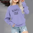 thumbnail image 2 of Chandail à Manches Longues pour Filles Rabais Chandail à Col Rond Surdimensionné pour Filles Mode Enfants Chandail à Manches Longues Hauts 1-12 Ans Chandails à Col Rond à Manches Longues pour Filles Violets 5-6T, 2 of 6