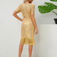 thumbnail image 3 of UPPADA Robe à Col Rond pour Femmes, Couleur Unie, Robes d'Invitée de Mariage, Ceinture, Cocktail, Tenue de Travail, Coupe Ajustée, Robe Crayon, Robes Midi Décontractées, Liquidation, Vêtements pour Femmes, 3 of 8