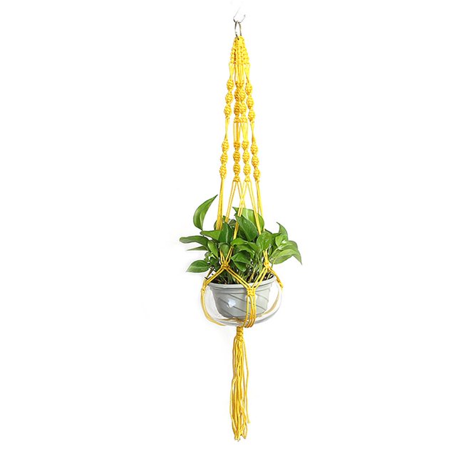 Suspensions de Plantes Pot de Fleurs Coloré Filet Tissé à la Main Support Suspendu Décoration Maison