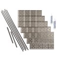 thumbnail image 1 of Fasade Traditional Style Decorative Vinyl Backsplash Kit in Brushed Nickel, 1 of 6