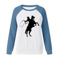 thumbnail image 4 of Nouveaux Hauts pour Femmes 2023 Grande Taille Mode Décontractée Imprimé Col Rond Manches Longues T-Shirt Ample Blouse d'Automne Chandail à Enfiler Hauts Chandails Sans Capuche Coupe Ample Chandail pour Femmes, 4 of 4