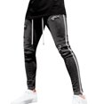 thumbnail image 1 of B91xZ Mens Jeans Regular Fit Tapered Leg Distressed Destroyed Pants,Gray XXL, 1 of 5