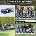 thumbnail image 4 of Reversible Outdoor RV Rug, 9' x 12' Patio Floor Mat, Dark Blue & White, 4 of 9