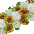thumbnail image 2 of pitrice Arch Rose Flower Panel Table Runner Bouquet for Wedding Golden and White, 2 of 7