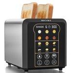 Secura 2 Slice Automatic Toaster Touch écran Smart Toater avec minuterie numérique 6 Type de pain & 6 Niveaux de bronzage, réchauffement, détérioration,