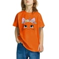 thumbnail image 1 of Rbaofujie T-Shirts Graphiques de Dessin Animé pour Fille, Manches Courtes, Imprimé Chat, T-Shirt Mignon, Hauts d'Été, 1 of 4