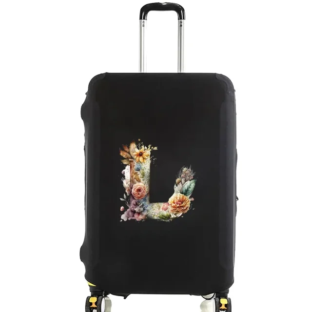 Housses de Valise Housse de Protection Valise de Voyage Anti-Rayures Housse Anti-Poussière Réutilisable Housse Anti-Poussière Lavable Motif Imprimé Floral Lettre 8floral Lettre L m