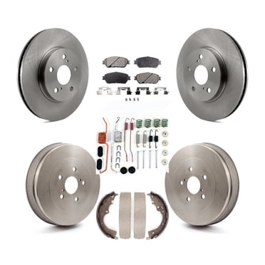Transit Auto Front Rear Disc Brake Rotors Ceramic Pads and Drum Kit (7Pc) for Car 2004-2010 Toyota Sienna K8T-102484