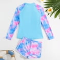 thumbnail image 3 of Kid Girl Swimwear Rash Guard Set Floral Printing Sun Protection Long Sleeve Baby Girl Bathing Suit 12-13 Years, 3 of 6