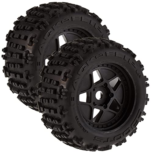 ARRMA 1/10 dBoots Backflip LP Front/Rear 3.8 Pre-Mounted Tires, 17mm Hex, Black (2): 4S, ARAC9468