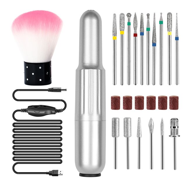 Mini Nail Drill Machine, Portable Electric Manicure Milling Cutter Set, Nail Files Drill Bits, Gel Polish Remover Tools ,Quality Torque