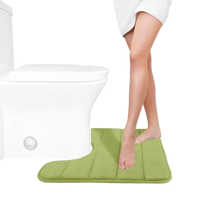 Bathroom Rugs and Mats Sets,Foam Bath Mat U Shape Toilet Mats Bathroom Rugs Soft Comfortable Water Drying Absorption Non-Slip Thick Machine Washable Easier to Dry Dark